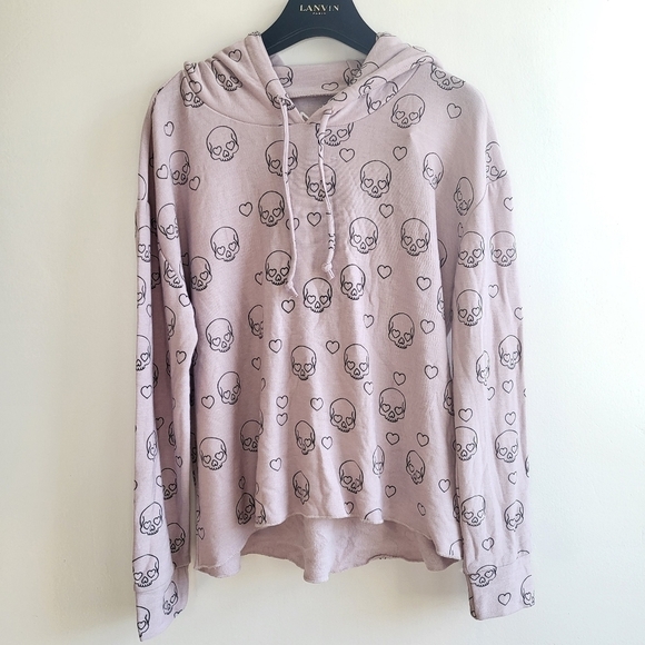 New Chaser Little Skulls Cozy Halloween Pullover Hoodie Sweatshirt NWT Medium - Picture 9 of 15